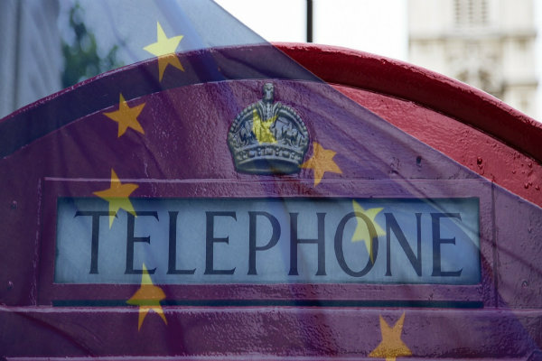EU flag and London Phonebooth