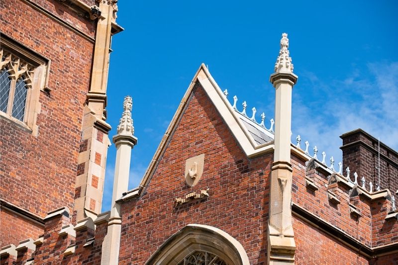 The restored brickwork of the Lanyon