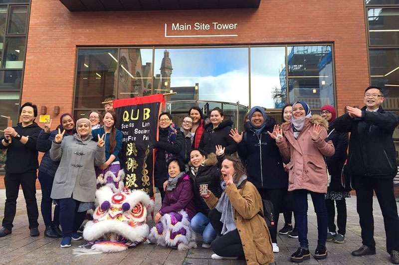 Chinese new year celebrations outside main site tower