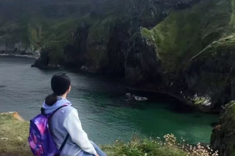 Helen at beautiful cliffs