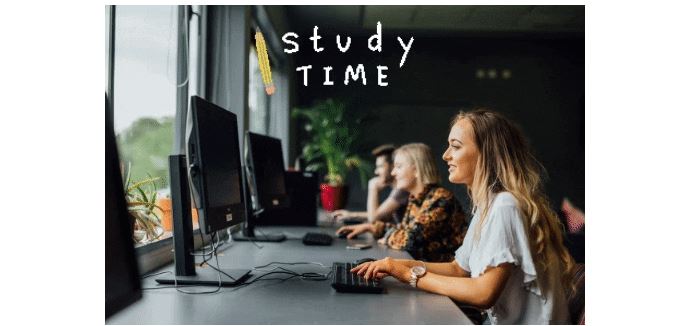 Students using computers in Halls of Residence