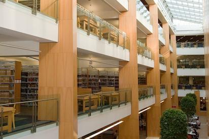 View of McClay Library Atrium from above