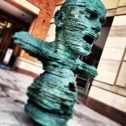 Eco statue outside McClay Library