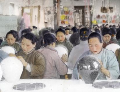 Chinese women making lanterns, from Sir Hart Collection