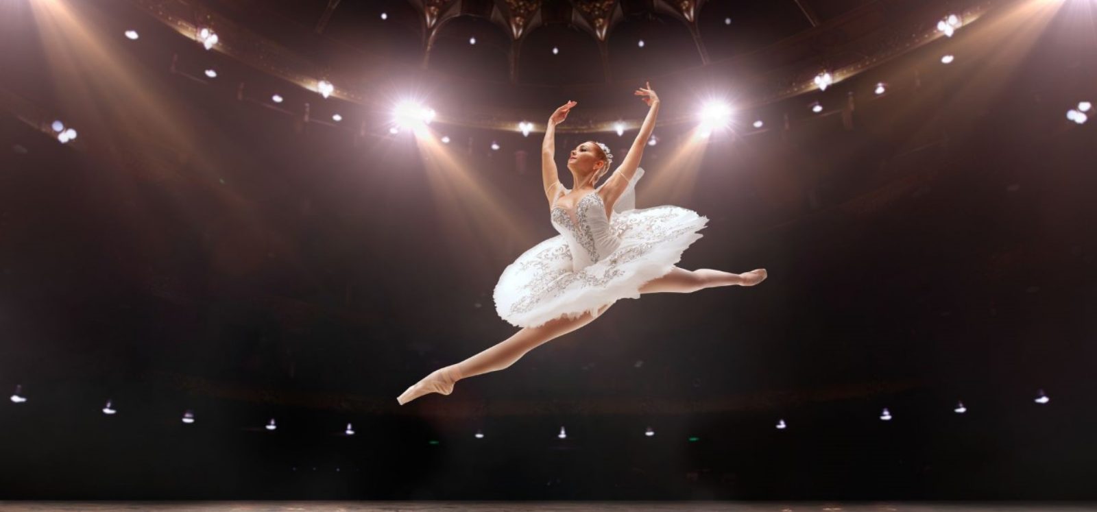 image of a ballerina dancing onstage