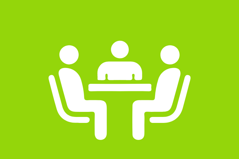 icon image of three people sitting at a table