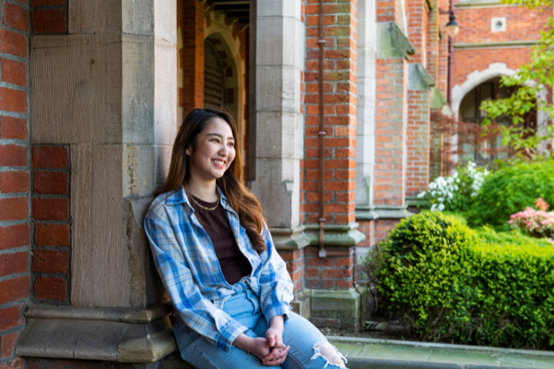 An International Student in quad