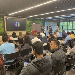 students sitting at an event in One Elmwood