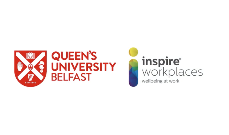 Image shows QUB and Inspire Workplaces logos