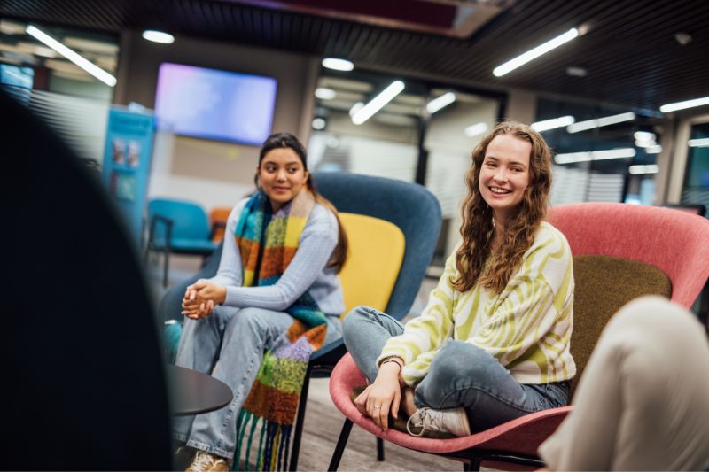 students sitting chatting
