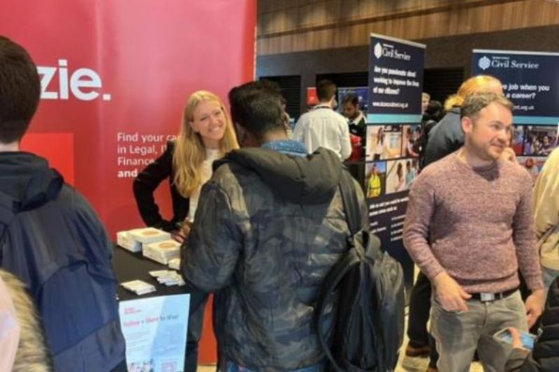 students at a careers fair
