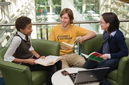 Library students chatting