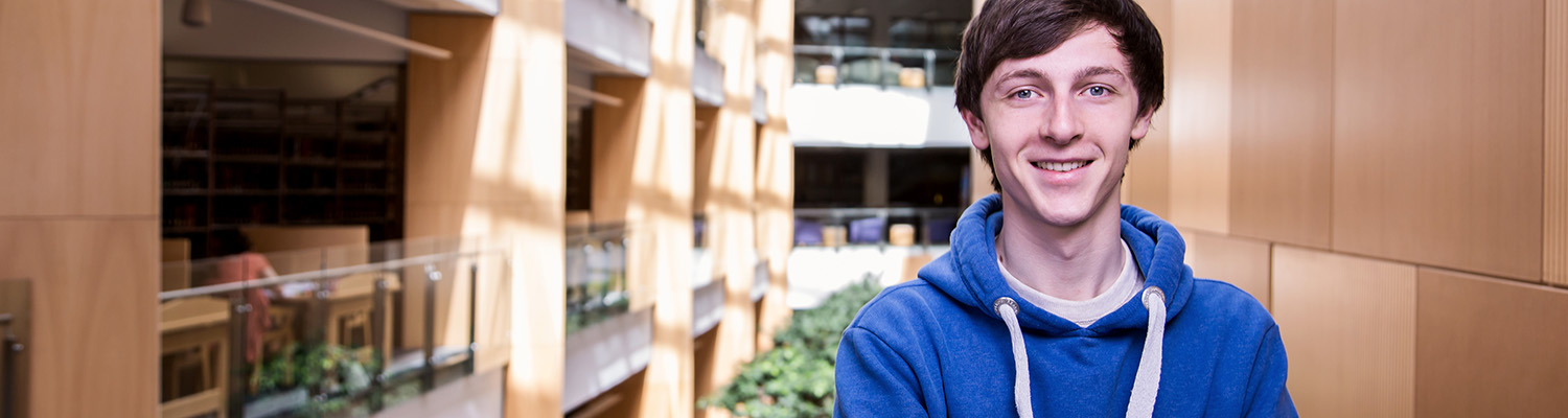 Student in McClay Library