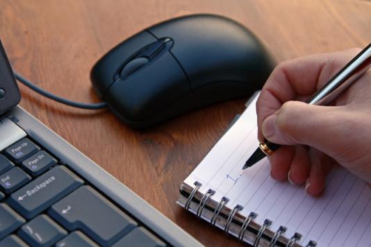 Keyboard, Mouse and Notebook