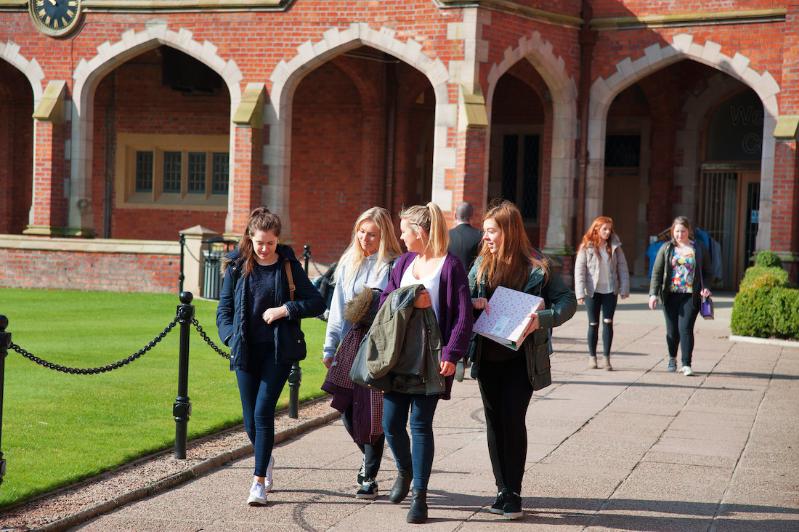 Students walking