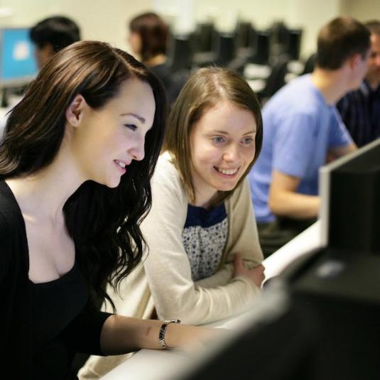 Student using computer