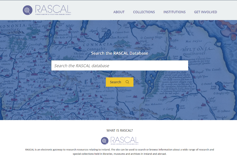 Screenshot of the Special Collections RASCAL site