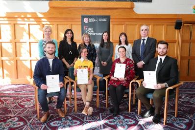 William and Betty MacQuitty recipients with Development and Alumni Relations Office and Scholarship and Awards Group representatives