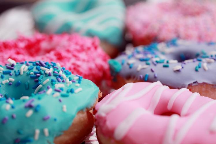 Iced Doughnuts with sprinkles