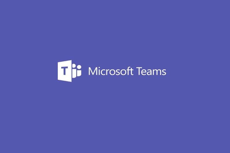 White Microsoft Teams logo set on a purple background