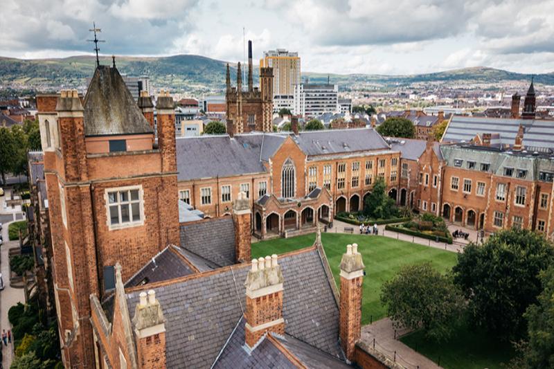 Bird's eye view of the quad