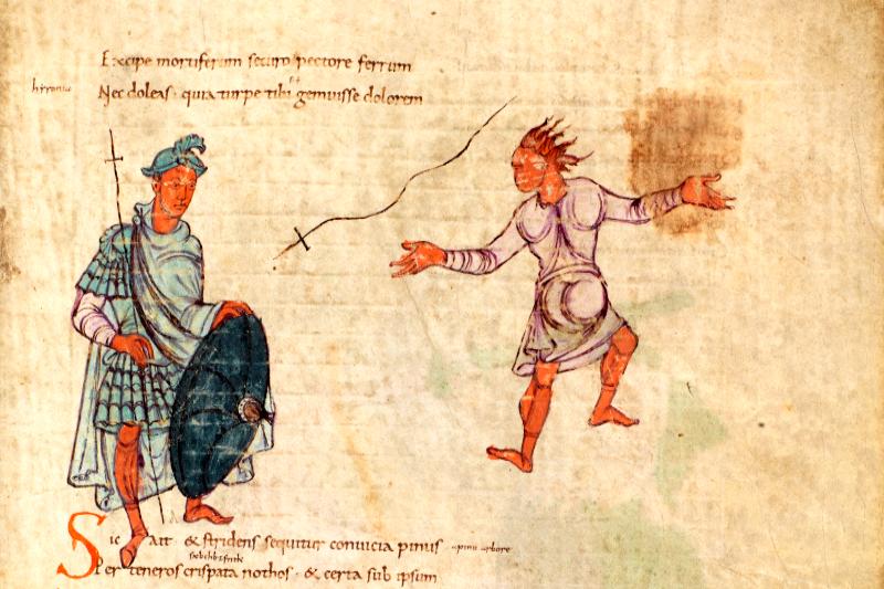 Medieval warriors fighting