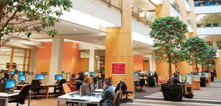 McClay Library Atrium with student PCs