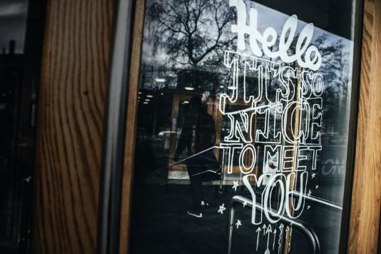 Sign on Door Hello Nice to See You