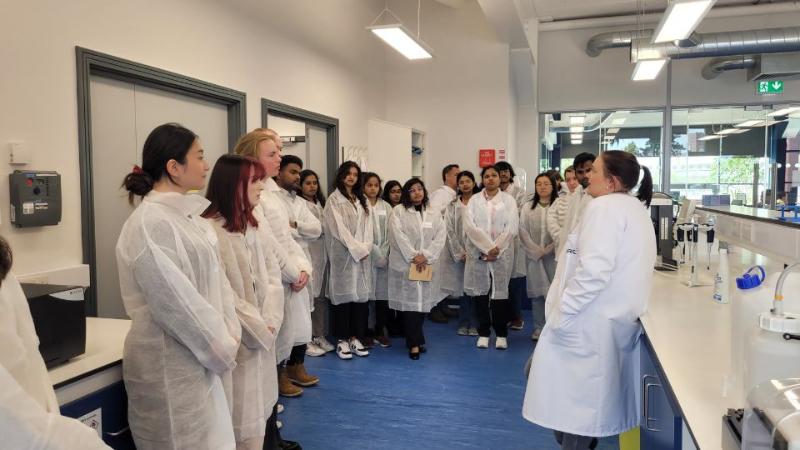 students in a lab setting at an Employer