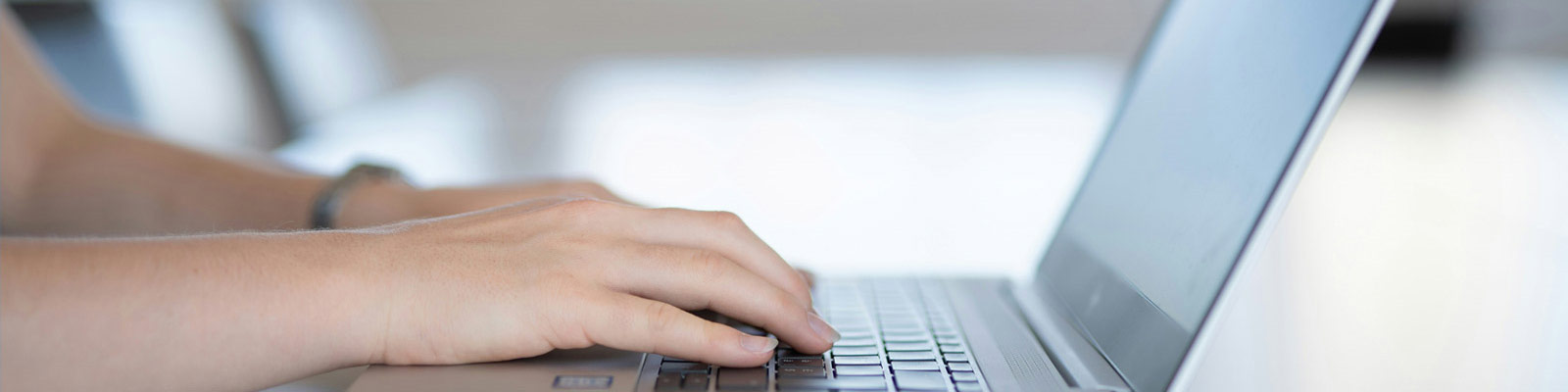 User using laptop