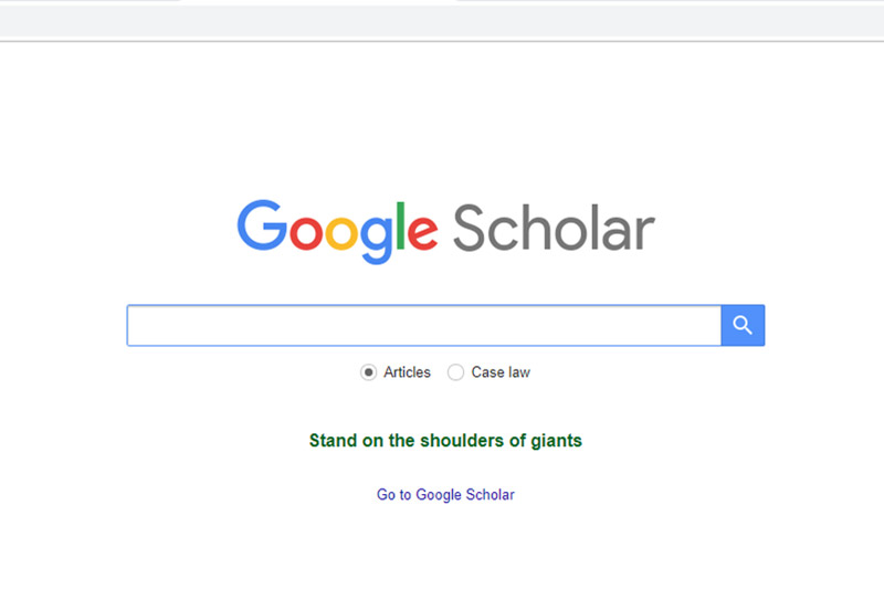 The Google Scholar Homepage