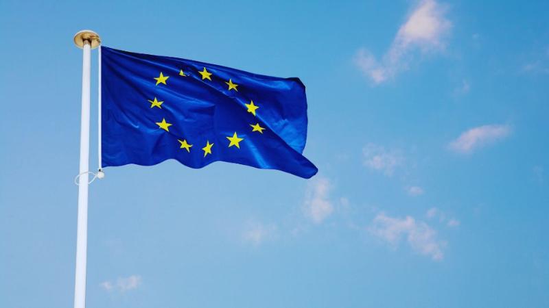 European flag flying in the wind