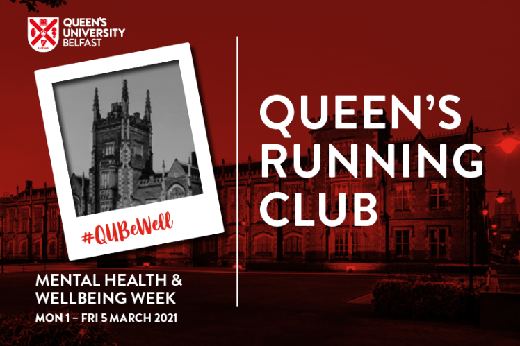 Graphic for #QUBeWell Queen's Running Club