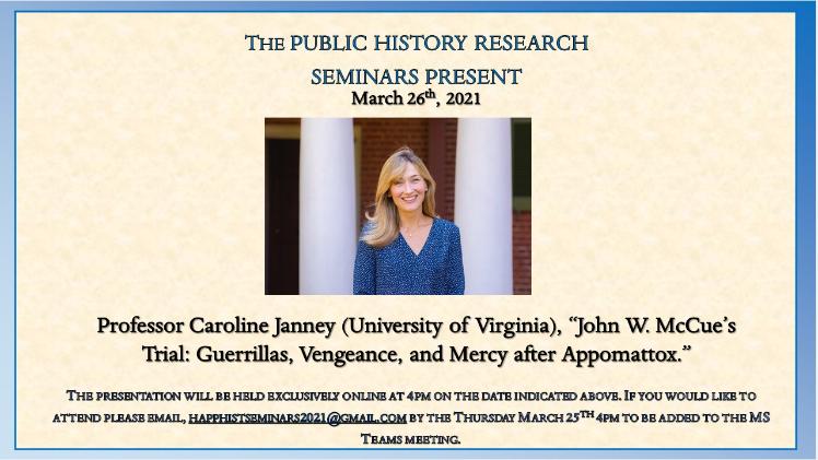 Public History Research Seminar 26 March 2021