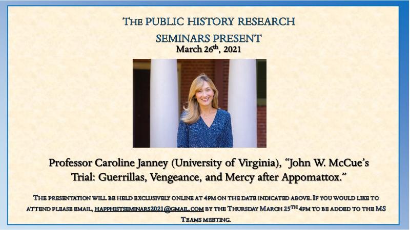 Public History Research Seminar 26 March 2021