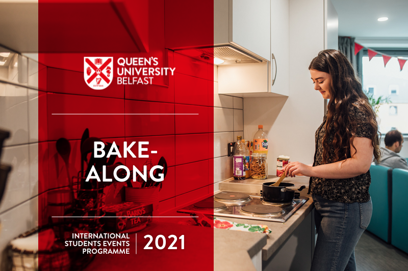 A student in Elms city centre student accommodation using the hob in the kitchen