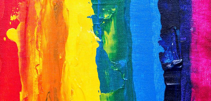 Rainbow paint strokes