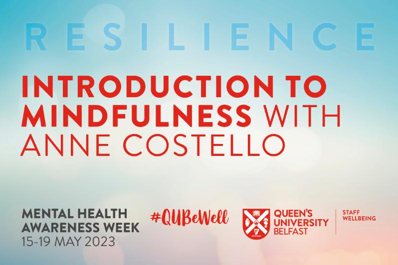 Image reads: Introduction to mindfulness with Anne Costello