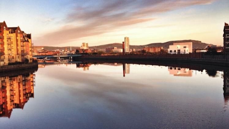 Waterfront Hall beside Lagan