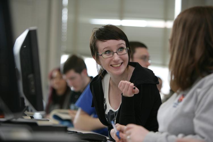 Psychology Student in Computer Lab