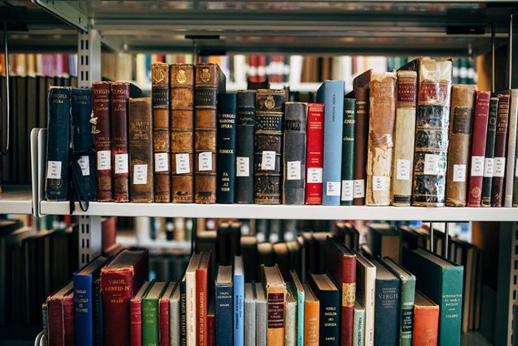 in the library
