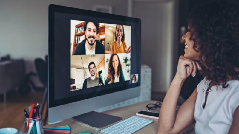 Person on a virtual call