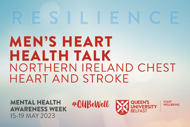 Image reads: Mens Health Heart Talk - Northern Ireland Chest Heart and Stroke