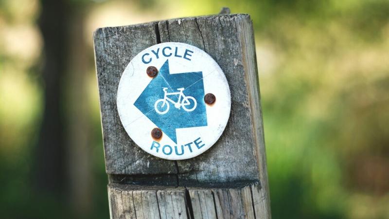 Cycle route sign