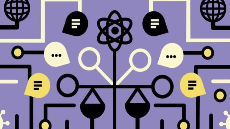 Science graphic showing chemistry processes