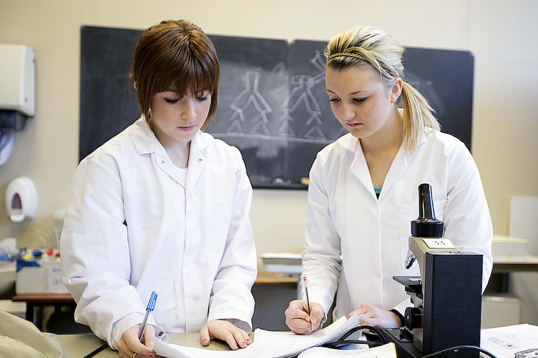 Biological Sciences - 2 students with microscope