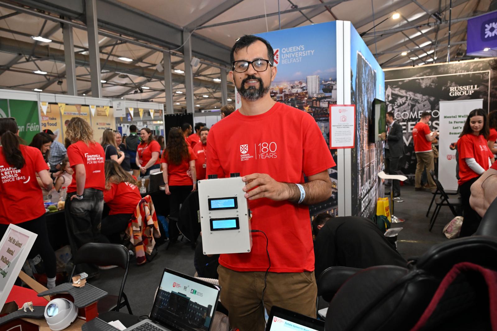 Dr Hamza Shakeel with his slurry monitoring device