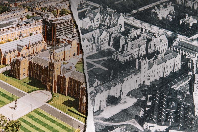 split image of old and new Lanyon and surrounding area