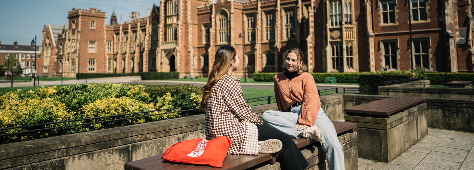 Two students outside the Lanyon