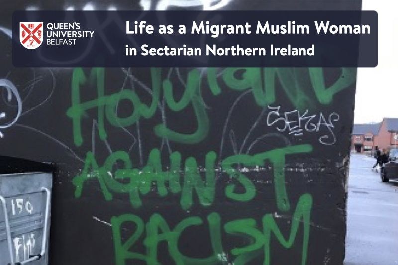 News story image, with title superimposed on graffiti on wall in Holyland area of Belfast, saying: